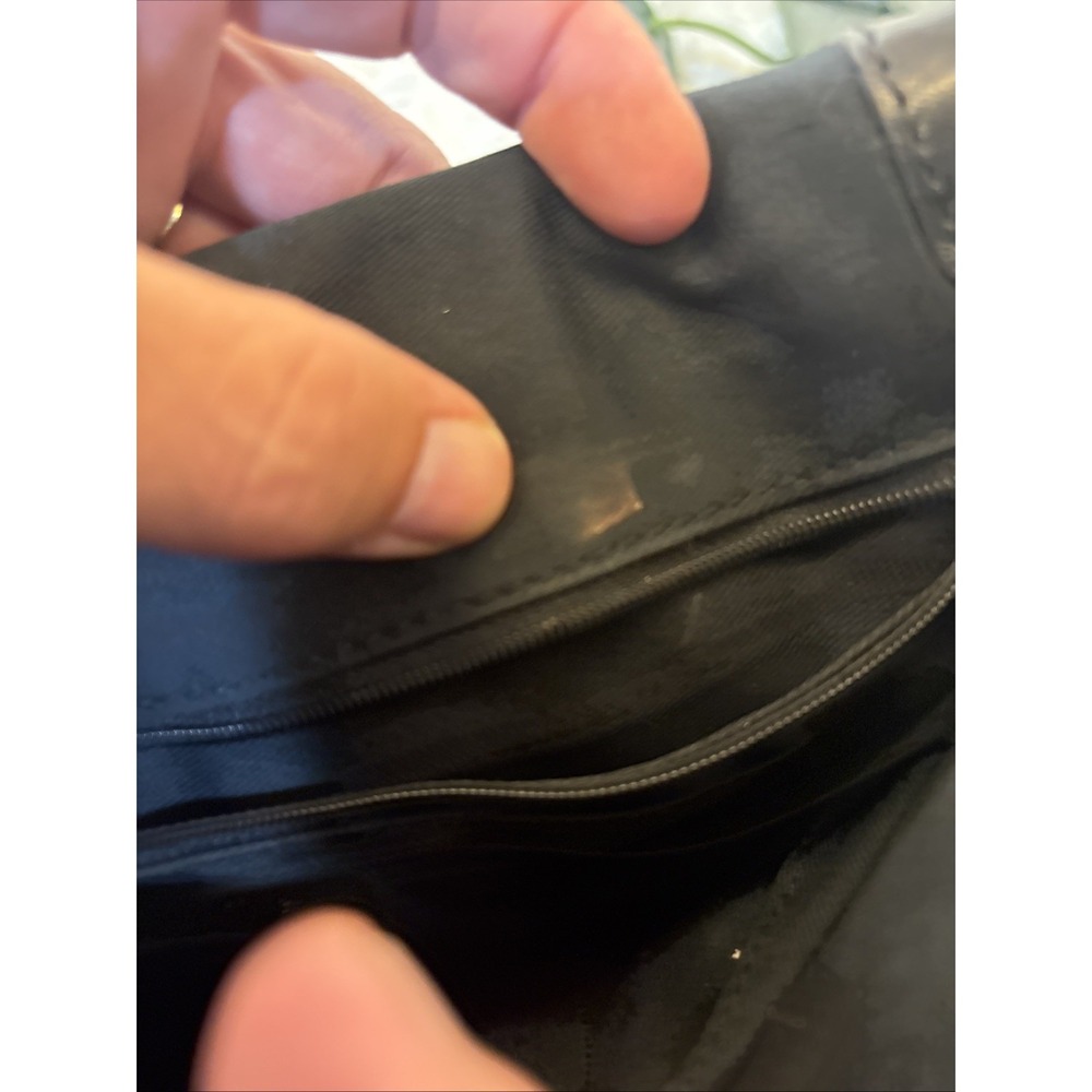 BTG FOSSIL REISSUE Black Leather Flap Calf Hair Crossbody Purse Saddle Bag READ - Picture 7 of 16